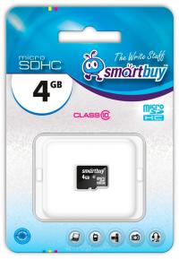 Карта памяти SmartBuy microSDHC 4 GB class 10